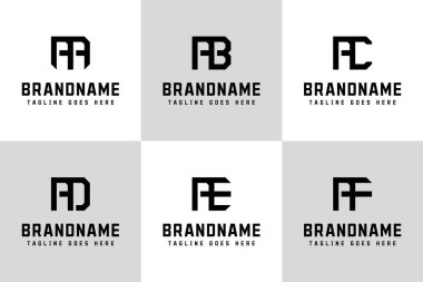 AA AB AC AD AF Monogram Logo Set, AA BA CA DA EA FA baş harfleri