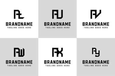 Harfler AU AV AW AY Monogram Logosu, TA UA VA WA XA YA baş harfleri