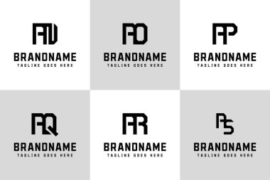 NA OA PA QA SA baş harfleri için AQ AR as Monogram Logo