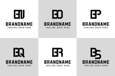 Harfler BN BO BP BQ BR BS Monogram Logosu, NB OB PB RB RB baş harfleri SB