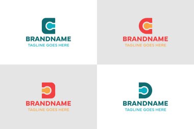 C D veya CE Teknoloji Logosu, yenilik, bağlantı ve modern teknolojiyi sembolize ediyor.