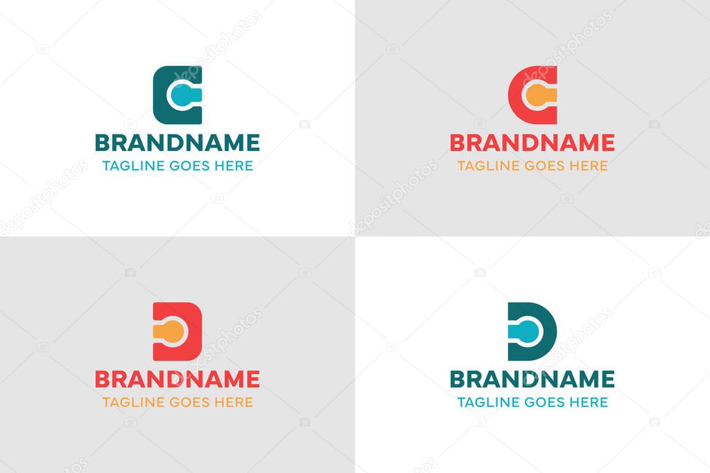 Letters C D or CE Technology Logo, symbolizing innovation, connectivity, and modern technology