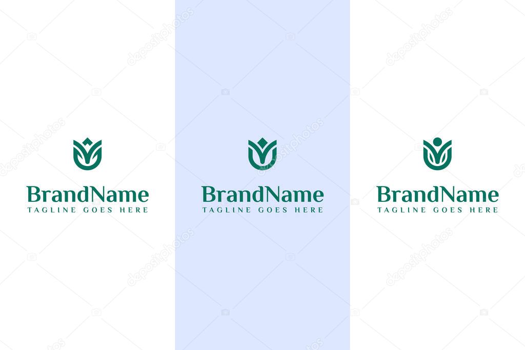 Letter V or VU Tulip Flower Logo, symbolizing beauty, growth, and elegance