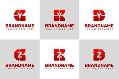 Harfler GY GZ KY DY DZ Technology Logo Set, yenilik, ilerleme ve akıllı çözümleri sembolize ediyor