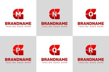 Harfler GM GN GO GP GQ GR Technology Logo Set, yenilik, ilerleme ve akıllı çözümleri sembolize ediyor