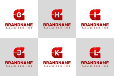 Harfler GG GH GI GJ GL Technology Logo Set, yenilik, ilerleme ve akıllı çözümleri sembolize ediyor