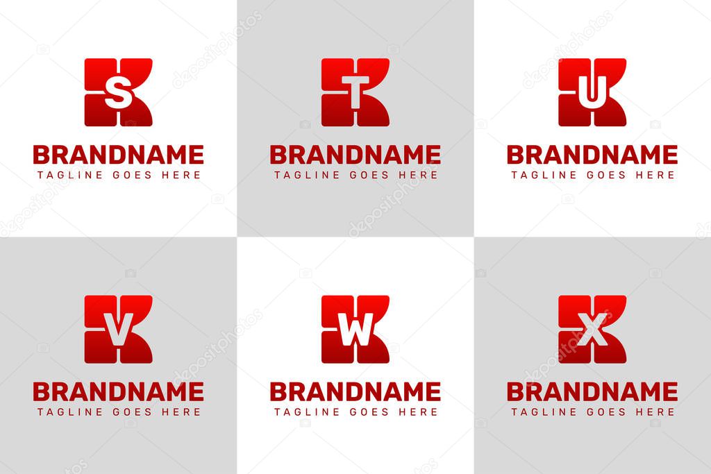 Letters KS KT KU KV KW KX Technology Logo Set, symbolizing innovation, progress, and smart solutions