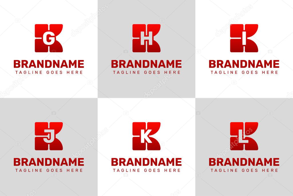 Letters KG KH KI KJ KK KL Technology Logo Set, symbolizing innovation, progress, and smart solutions