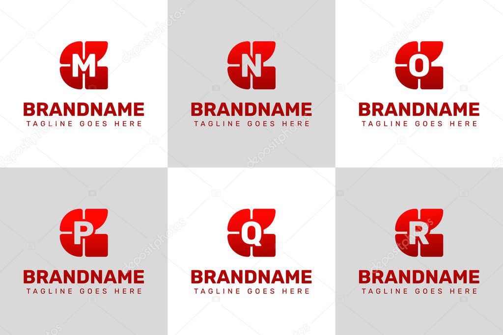 Letters GM GN GO GP GQ GR Technology Logo Set, symbolizing innovation, progress, and smart solutions