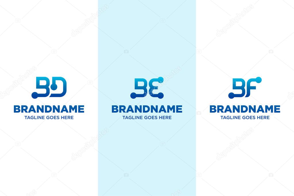 Letters BD BE BF Technology Logo, symbolizing innovation, digital growth, and connectivity
