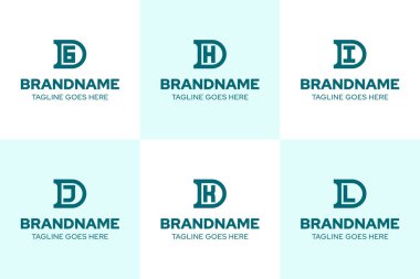 Letters DG DH DI DJ DK DL Monogram Logo Set, for GD HD ID JD KD LD initials
