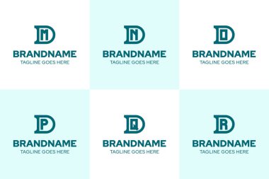 Letters DM DN DO DP DQ DR Monogram Logo Set, for MD ND OD PD QD RD initials