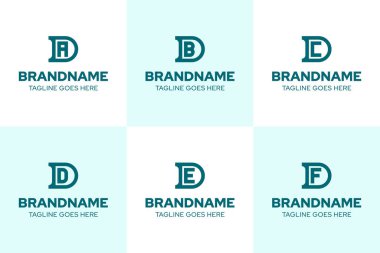 Letters DA DB DC DD DE DF Monogram Logo Set, for AD BD CD DD ED FD initials