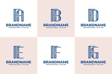 FA FB FD FE FE FF FG Stripe Logosu, AF DF EF FF GF baş harfleriyle iş yapmak için