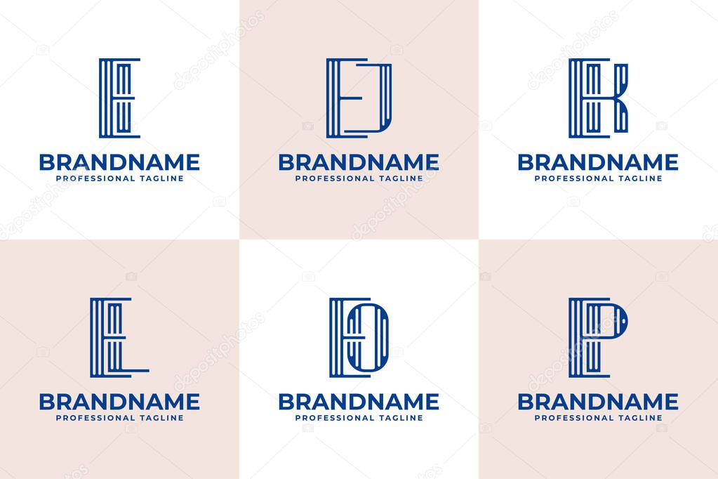 Letters EI EJ EK EL EO EP Stripe Logo, for business with IE JE KE LE OE PE initials