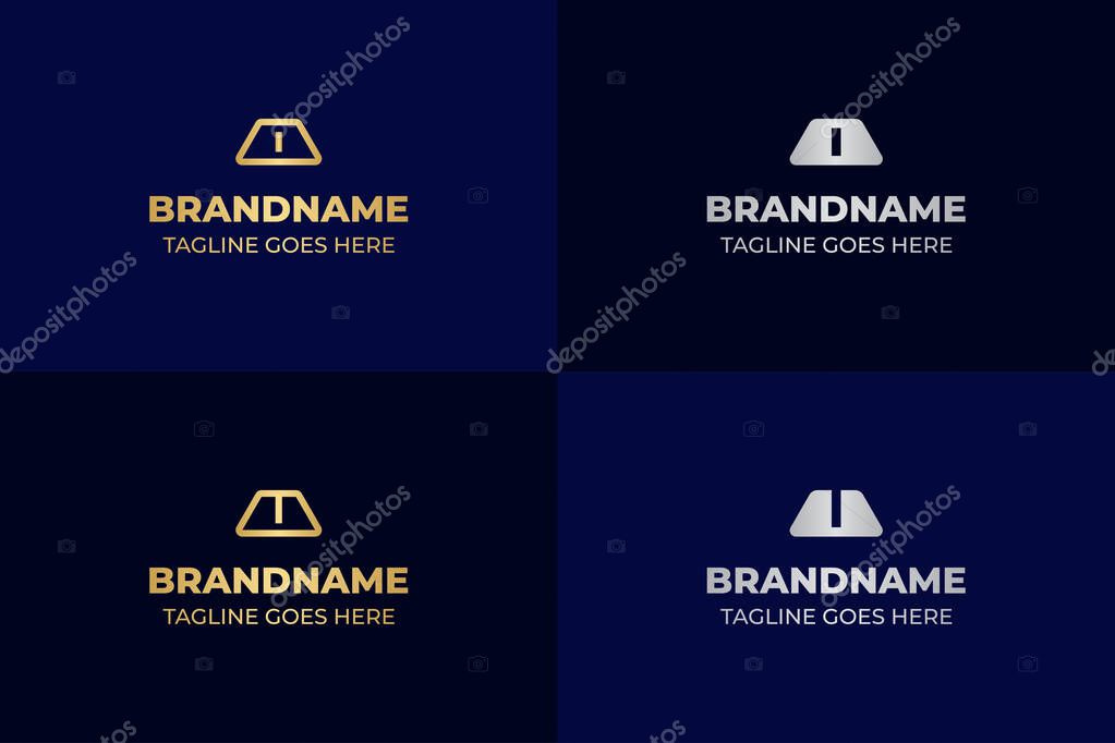 Letter O and U Gold Silver Bar Logo, symbolizing wealth, value, and prestige