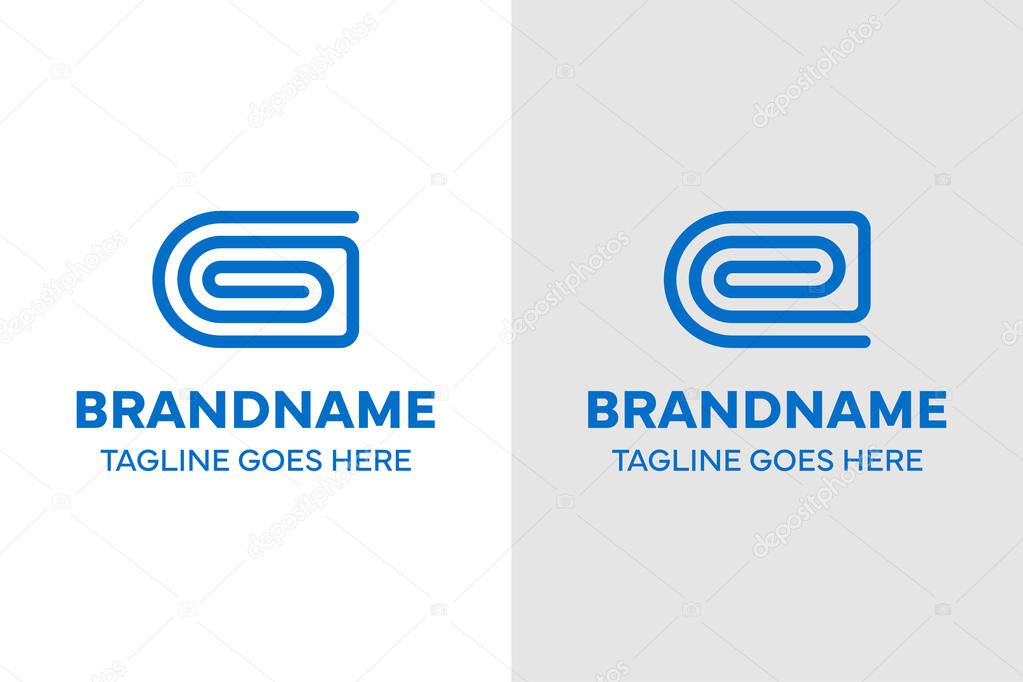 Letters GG or EE Paperclip Logo, symbolizing connection, organization, and creativity