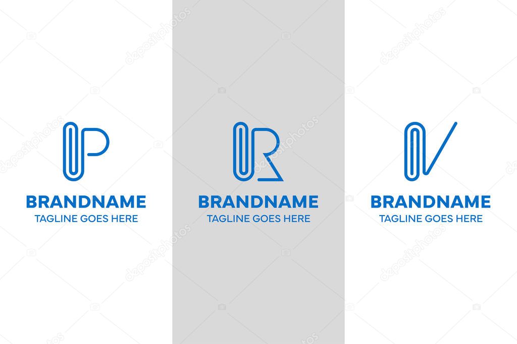 Letter P R V Paperclip Logo, symbolizing connection, organization, and creativity