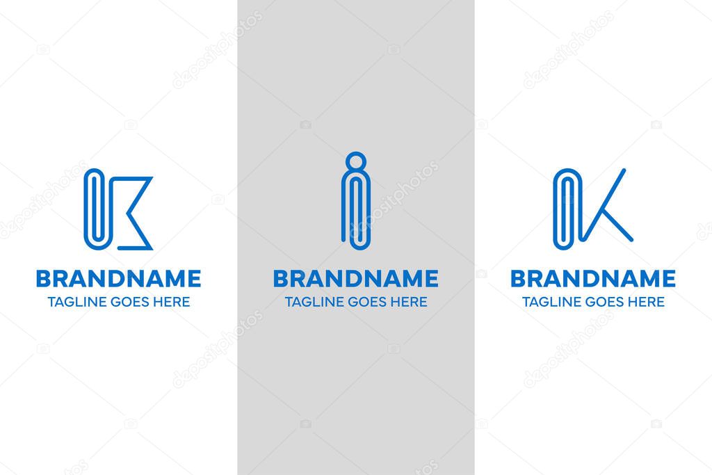 Letter K I Paperclip Logo, symbolizing connection, organization, and creativity