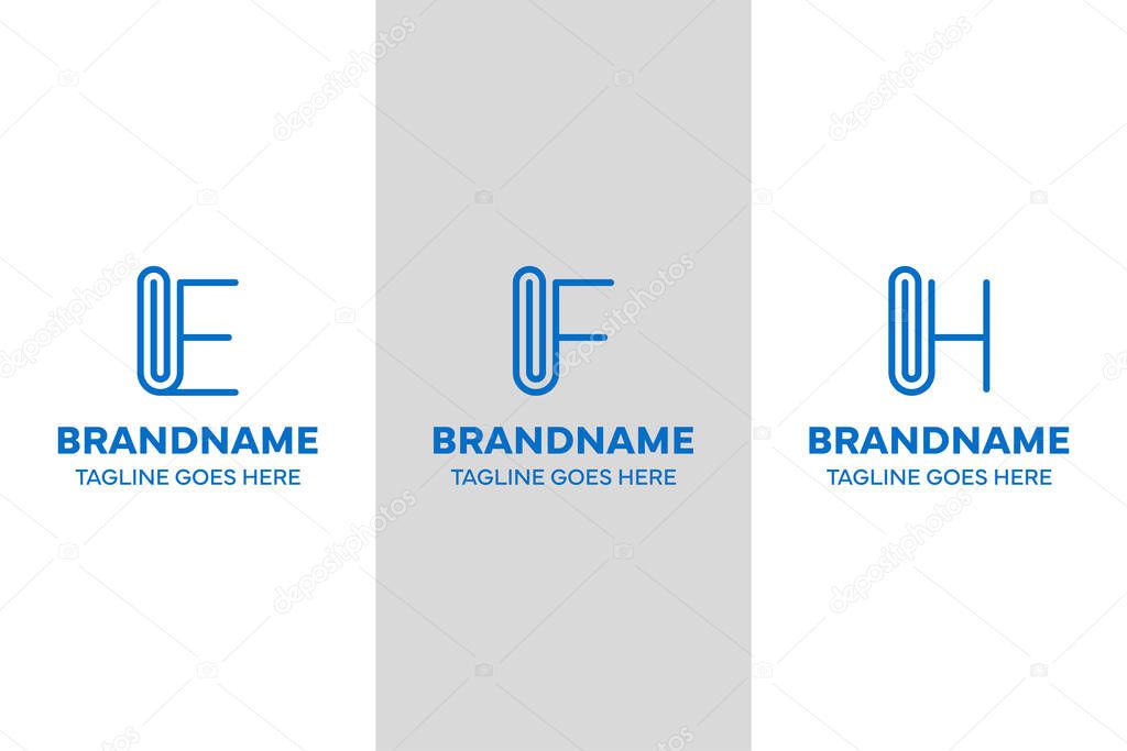 Letter E F H Paperclip Logo, symbolizing connection, organization, and creativity