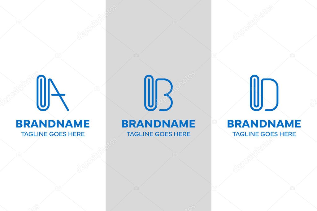 Letter A B D Paperclip Logo, symbolizing connection, organization, and creativity