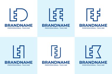 DE EE EF EJ EK Monogram Logosu, DE EE FE IE JE KE Baş harfleri