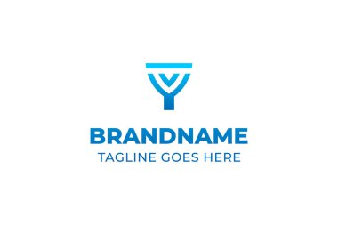 Harfler YV Kalkan Logosu, koruma, güç ve güvenilirliği simgeliyor