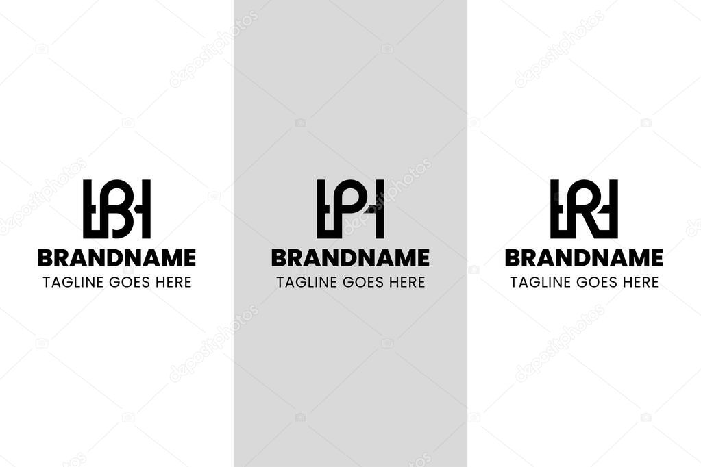 Letters HB HP HR Monogram Logo Set, for brand with BA PA RA initials