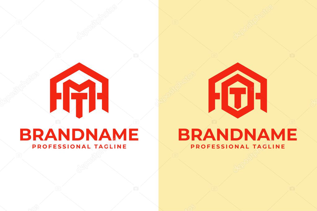 Letters AMT AOT Hexagon Logo, for TMA MAT ATM TOA OAT ATO initials