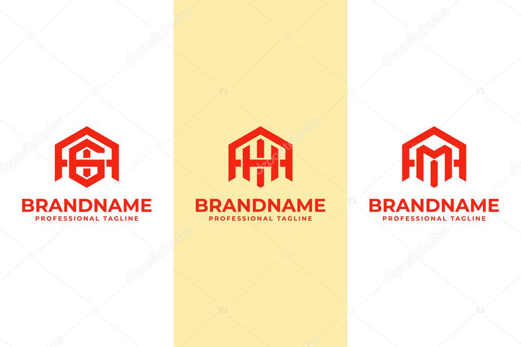 Letters AGI AHI AMI Hexagon Logo, for IGA GAI IHA HAI IMA MIA initials