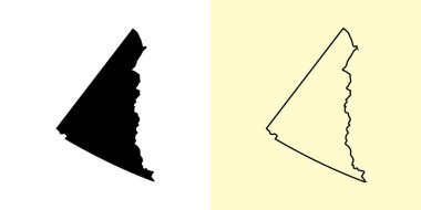Yukon haritası, Kanada, Amerika. Doldurulmuş ve çizilmiş harita tasarımları. Vektör illüstrasyonu