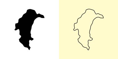 Yasothon haritası, Tayland, Asya. Doldurulmuş ve çizilmiş harita tasarımları. Vektör illüstrasyonu