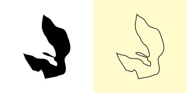 Tivat haritası, Karadağ, Avrupa. Doldurulmuş ve çizilmiş harita tasarımları. Vektör illüstrasyonu