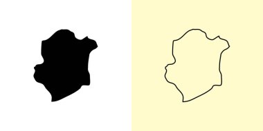 Tambov haritası, Rusya, Avrupa. Doldurulmuş ve çizilmiş harita tasarımları. Vektör illüstrasyonu