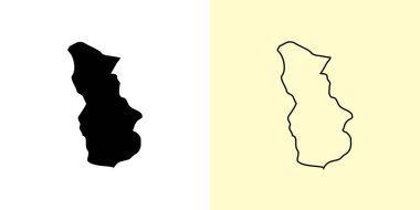 Sejong haritası, Güney Kore, Asya. Doldurulmuş ve çizilmiş harita tasarımları. Vektör illüstrasyonu