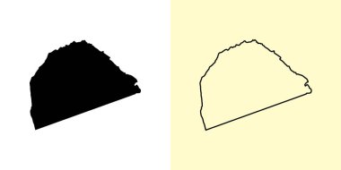 Saint Lucy Haritası, Barbados, Amerika. Doldurulmuş ve çizilmiş harita tasarımları. Vektör illüstrasyonu