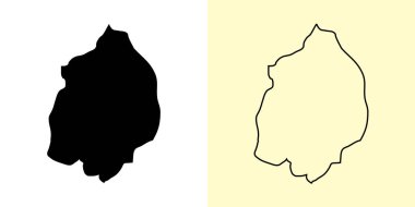 Pomeroon-Supenaam haritası, Guyana, Amerika. Doldurulmuş ve çizilmiş harita tasarımları. Vektör illüstrasyonu