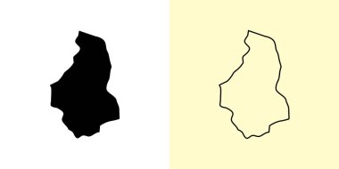 Nevsehir haritası, Türkiye, Asya. Doldurulmuş ve çizilmiş harita tasarımları. Vektör illüstrasyonu