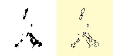 Nagasaki haritası, Japonya, Asya. Doldurulmuş ve çizilmiş harita tasarımları. Vektör illüstrasyonu