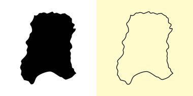 Morang haritası, Nepal, Asya. Doldurulmuş ve çizilmiş harita tasarımları. Vektör illüstrasyonu