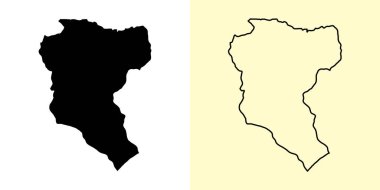 Manatuto haritası, Doğu Timor, Asya. Doldurulmuş ve çizilmiş harita tasarımları. Vektör illüstrasyonu