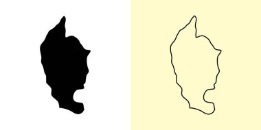 Maha Sarakham haritası, Tayland, Asya. Doldurulmuş ve çizilmiş harita tasarımları. Vektör illüstrasyonu