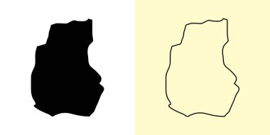 Madaba haritası, Ürdün, Asya. Doldurulmuş ve çizilmiş harita tasarımları. Vektör illüstrasyonu