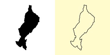 Lampang haritası, Tayland, Asya. Doldurulmuş ve çizilmiş harita tasarımları. Vektör illüstrasyonu