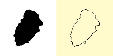 Kirikkale haritası, Türkiye, Asya. Doldurulmuş ve çizilmiş harita tasarımları. Vektör illüstrasyonu