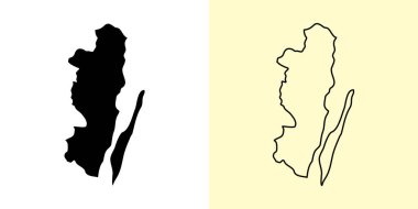 Kalmar haritası, İsveç, Avrupa. Doldurulmuş ve çizilmiş harita tasarımları. Vektör illüstrasyonu