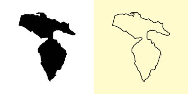 Hato Belediye Başkanı haritası, Dominik Cumhuriyeti, Amerika. Doldurulmuş ve çizilmiş harita tasarımları. Vektör illüstrasyonu