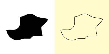 Dağıtım başkenti haritası, Venezuela, Amerika. Doldurulmuş ve çizilmiş harita tasarımları. Vektör illüstrasyonu