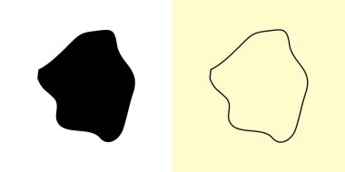 Şam haritası, Suriye, Asya. Doldurulmuş ve çizilmiş harita tasarımları. Vektör illüstrasyonu