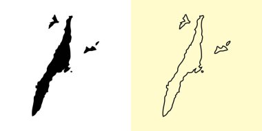 Cebu haritası, Filipinler, Asya. Doldurulmuş ve çizilmiş harita tasarımları. Vektör illüstrasyonu